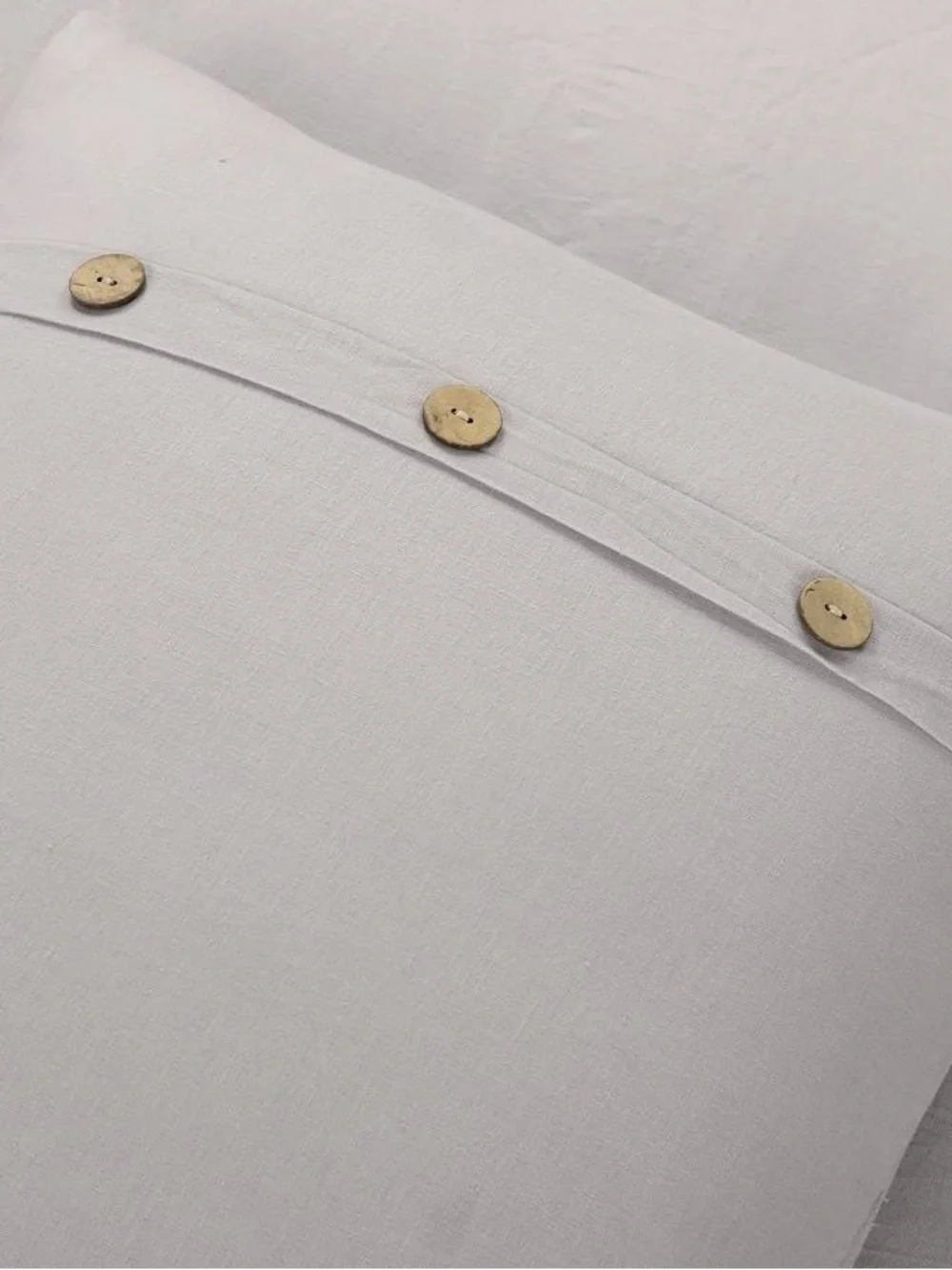 Lush Décor Belgian Flax Linen Cotton Blend Duvet Cover Set Gray Full/Queen 3PC